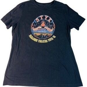 Styx T-Shirt Mens Medium Black Paradise Theatre Tour 81 Graphic Rock Band Tee